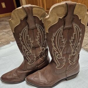 Coconuts By Matisse Womans Brown and Tan Western Cowboy Boots Size 8.5m